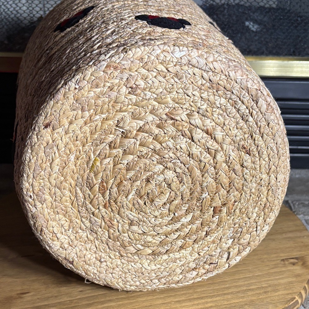Disney Minnie Mouse Natural Woven Rope Bin Basket Water Hyacinth 13" GIFT NEW - Picture 9 of 9